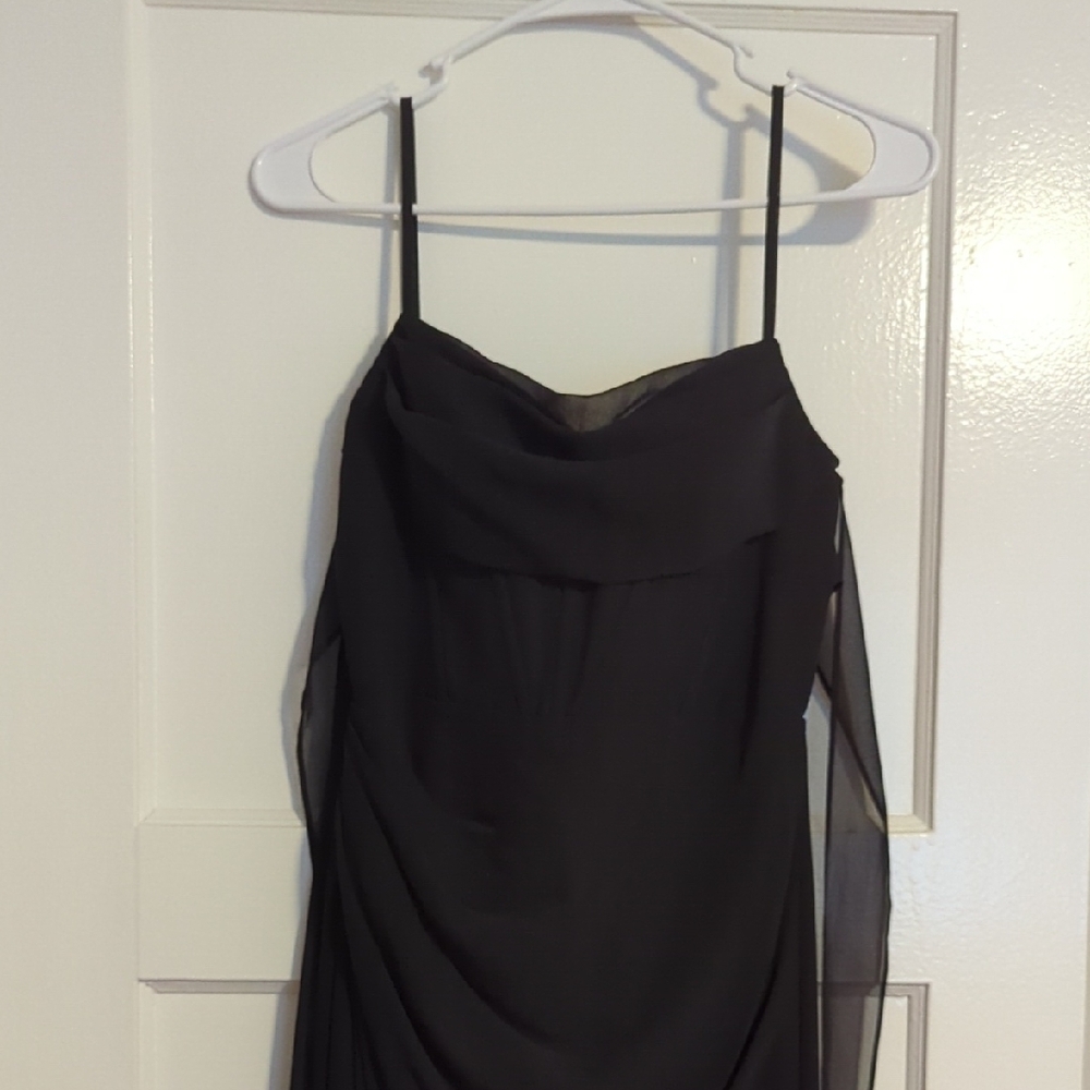 Azazie Black Dress Spaghetti Strap